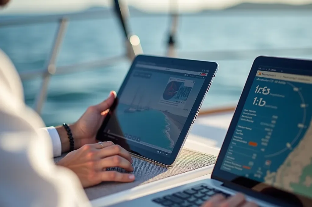 Comparaison visuelle des trois principaux logiciels de routage nautique Weather4D, PredictWind et Squid montrant interface et données de navigation