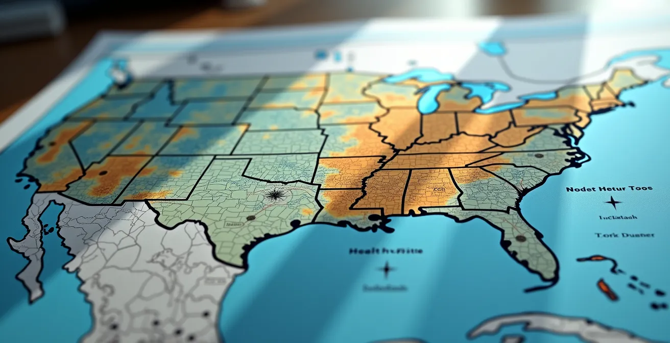 Illustration d'une superposition de cartes météo GRIB montrant les différences de prévisions entre les modèles GFS et Arpège au-dessus d'une carte marine